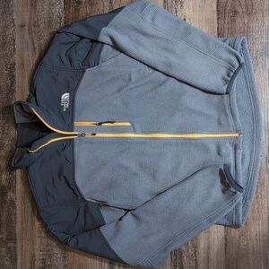 The North Face Denali Waffle Knit Lightweight Full Zip Jacket Size Medium - Gray